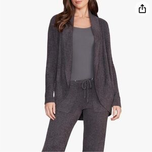 Barefoot Dreams Cozy Chic Lite Dark Grey Cardigan